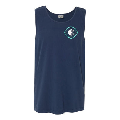 Monogrammed Seashells Comfort Colors Tank Top - United Monograms