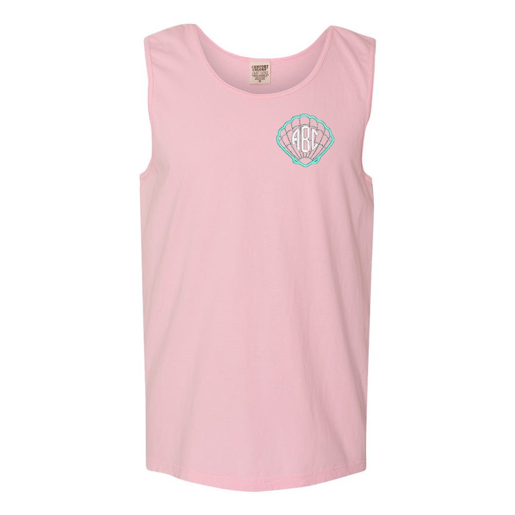 Monogrammed Seashells Comfort Colors Tank Top - United Monograms