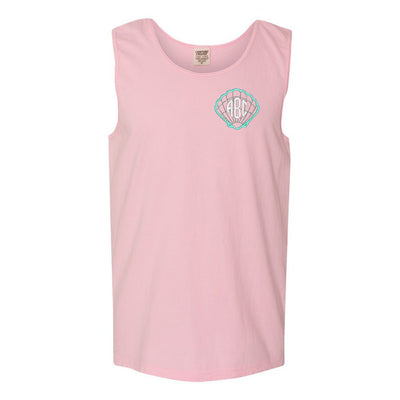 Monogrammed Seashells Comfort Colors Tank Top - United Monograms
