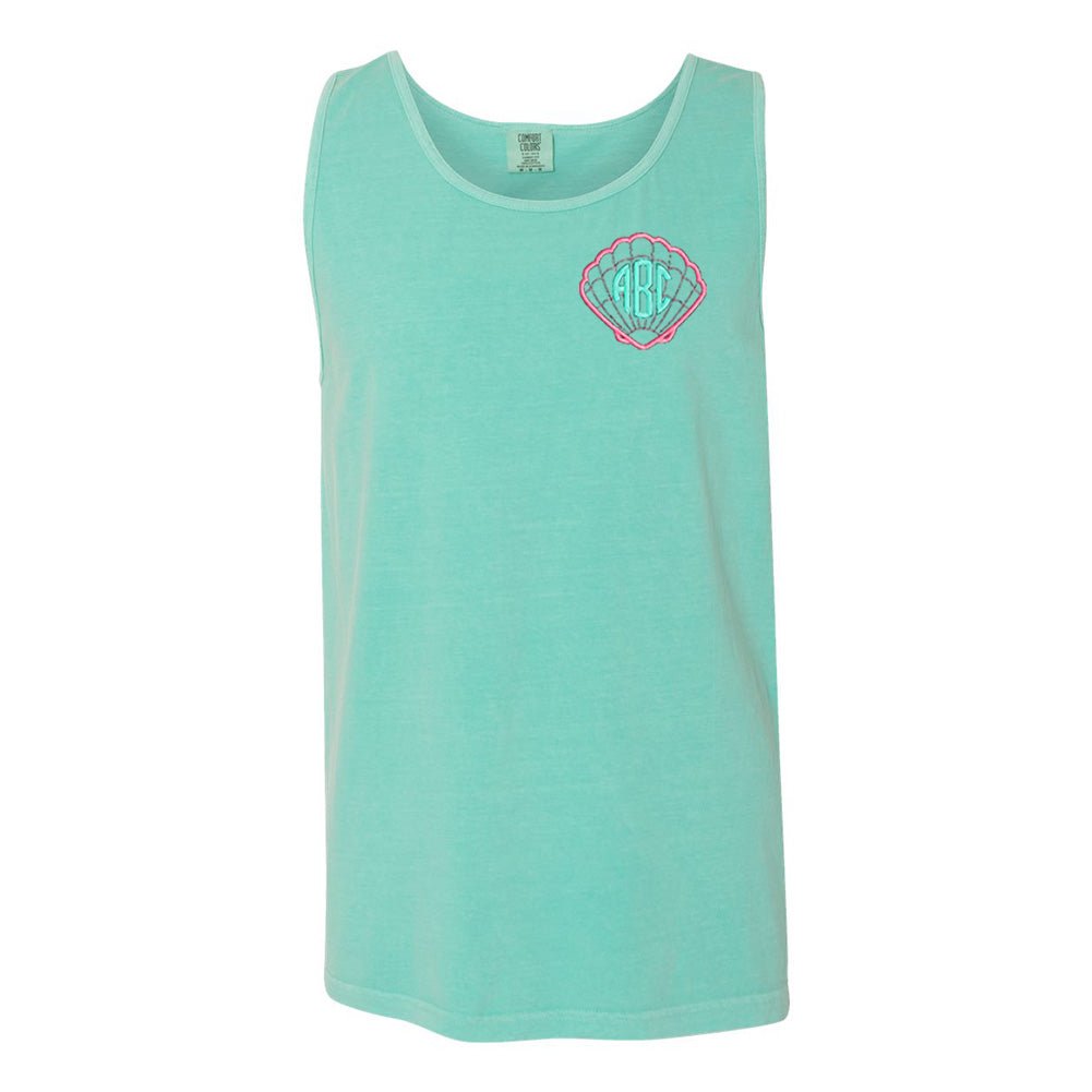 Monogrammed Seashells Comfort Colors Tank Top - United Monograms