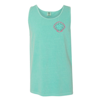 Monogrammed Seashells Comfort Colors Tank Top - United Monograms