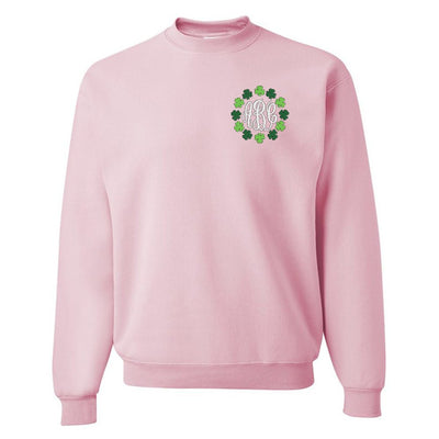Monogrammed Shamrock Border Crewneck Sweatshirt - United Monograms