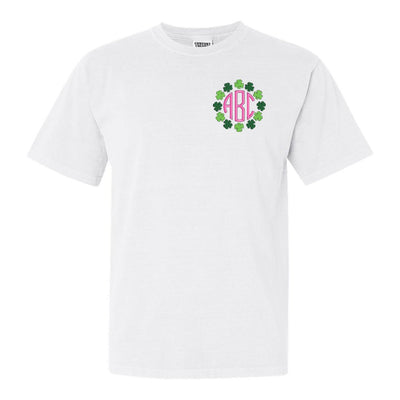 Monogrammed Shamrock Border T-Shirt - United Monograms