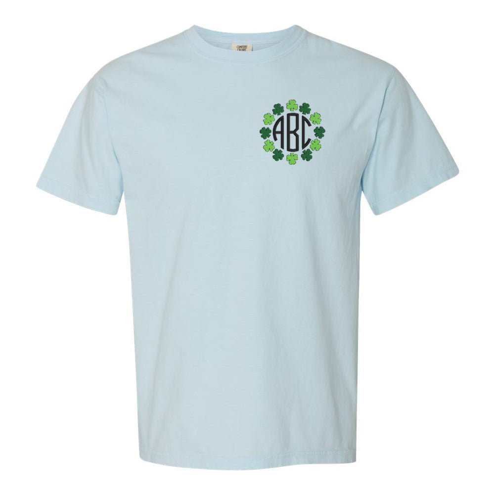 Monogrammed Shamrock Border T-Shirt - United Monograms