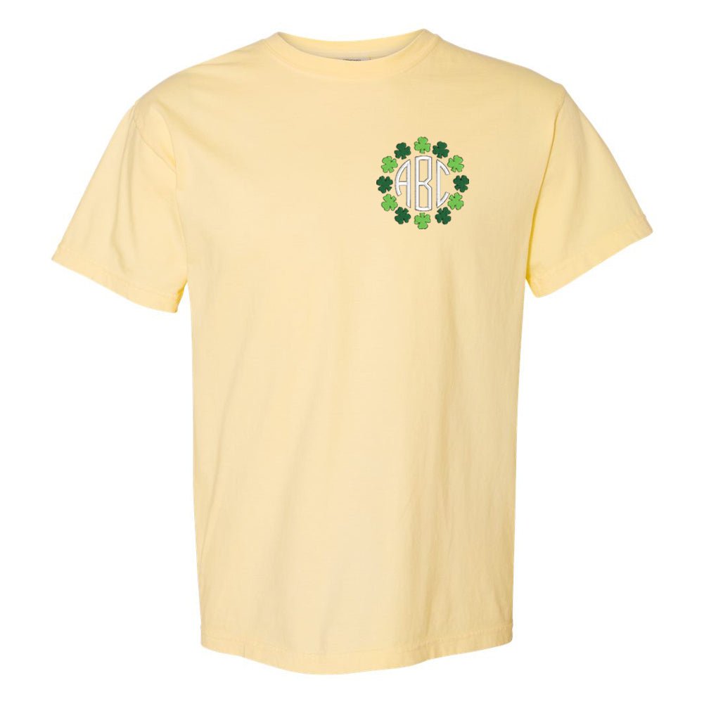 Monogrammed Shamrock Border T-Shirt - United Monograms