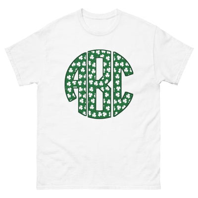 Monogrammed 'Shamrock Pattern' Big Print Basic T-Shirt - United Monograms