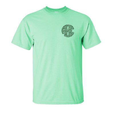 Monogrammed 'Shamrock Pattern' Big Print Basic T-Shirt - United Monograms