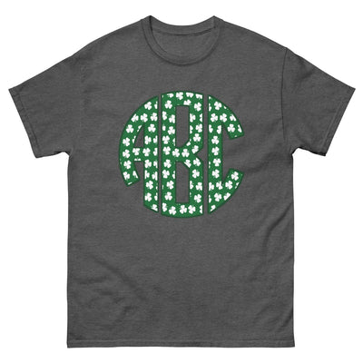 Monogrammed 'Shamrock Pattern' Big Print Basic T-Shirt - United Monograms
