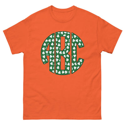 Monogrammed 'Shamrock Pattern' Big Print Basic T-Shirt - United Monograms