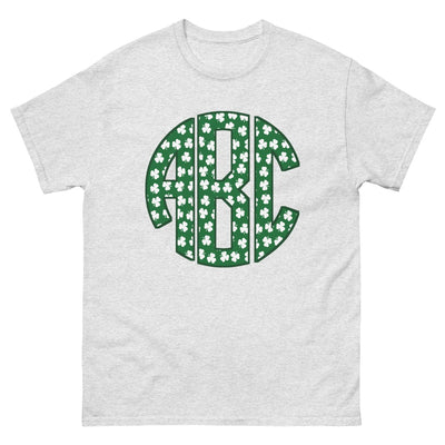 Monogrammed 'Shamrock Pattern' Big Print Basic T-Shirt - United Monograms