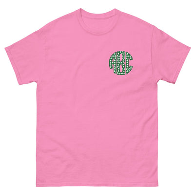 Monogrammed 'Shamrock Pattern' Big Print Basic T-Shirt - United Monograms