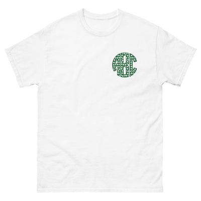 Monogrammed 'Shamrock Pattern' Big Print Basic T-Shirt - United Monograms