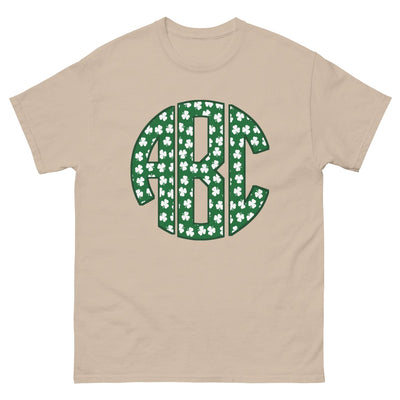 Monogrammed 'Shamrock Pattern' Big Print Basic T-Shirt - United Monograms