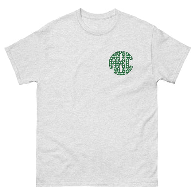 Monogrammed 'Shamrock Pattern' Big Print Basic T-Shirt - United Monograms