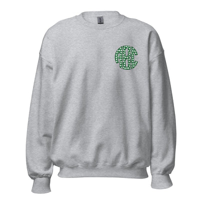 Monogrammed 'Shamrock Pattern' Big Print Crewneck Sweatshirt - United Monograms