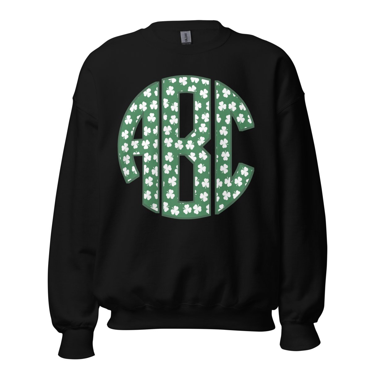 Monogrammed 'Shamrock Pattern' Big Print Crewneck Sweatshirt - United Monograms