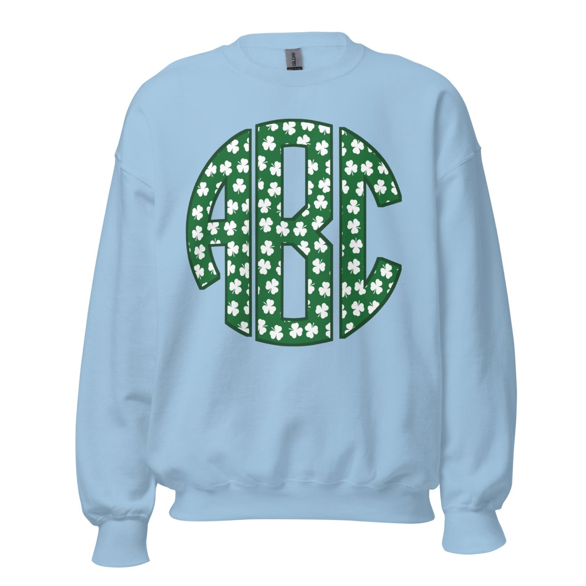 Monogrammed 'Shamrock Pattern' Big Print Crewneck Sweatshirt - United Monograms
