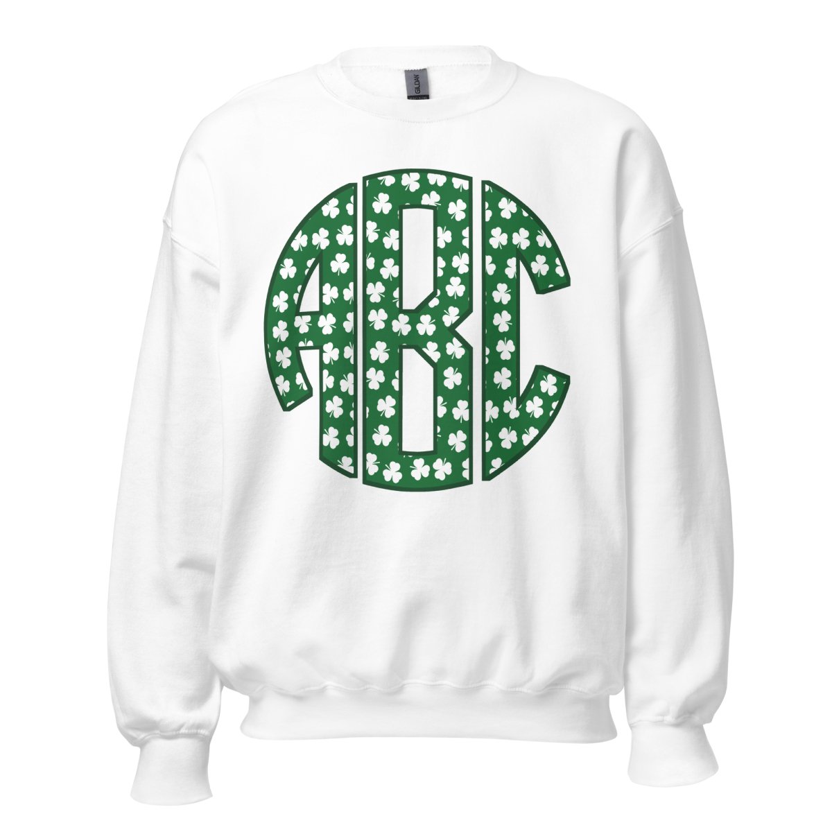 Monogrammed 'Shamrock Pattern' Big Print Crewneck Sweatshirt - United Monograms