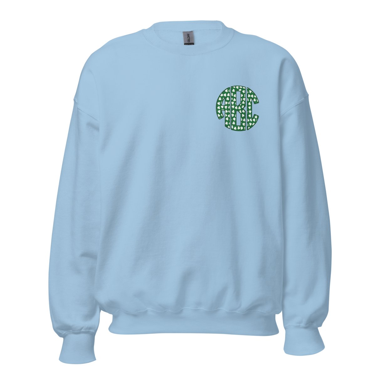 Monogrammed 'Shamrock Pattern' Big Print Crewneck Sweatshirt - United Monograms
