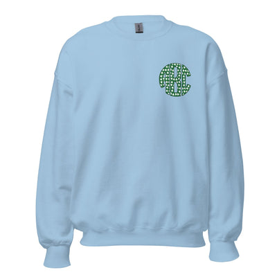 Monogrammed 'Shamrock Pattern' Big Print Crewneck Sweatshirt - United Monograms