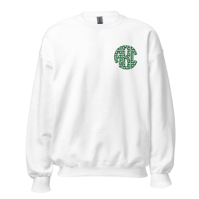 Monogrammed 'Shamrock Pattern' Big Print Crewneck Sweatshirt - United Monograms