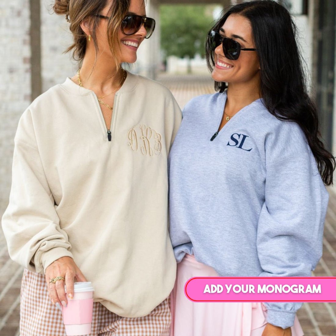 Monogrammed Short Zip Sweatshirt - United Monograms