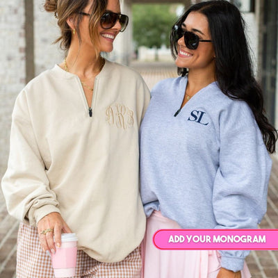 Monogrammed Short Zip Sweatshirt - United Monograms
