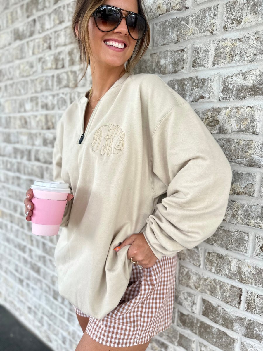 Monogrammed Short Zip Sweatshirt - United Monograms