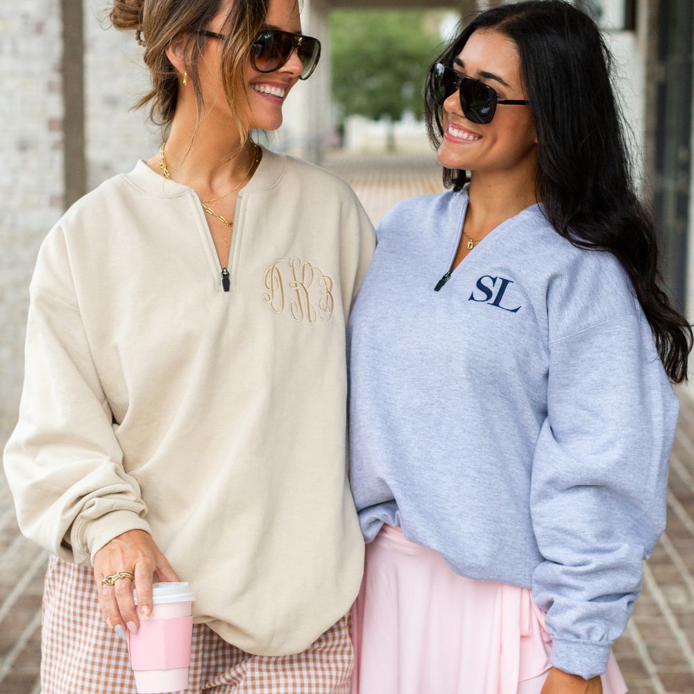 Monogrammed Short Zip Sweatshirt - United Monograms