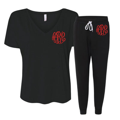 Monogrammed Slouchy Tee Jogger Set Package - United Monograms