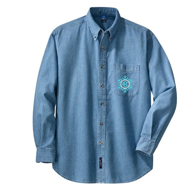 Monogrammed 'Snowflake' Oversized Denim Shirt - United Monograms