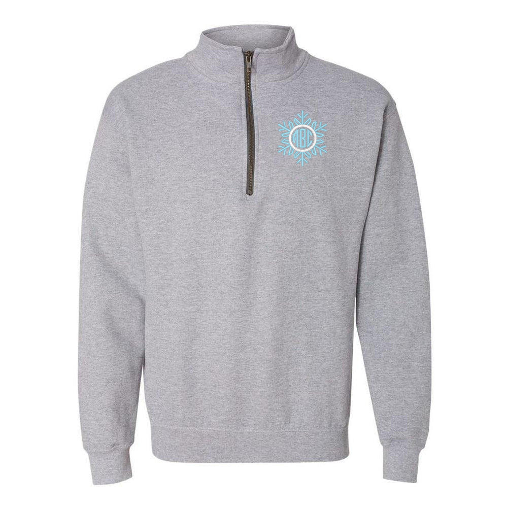 Monogrammed Snowflake Quarter Zip Sweatshirt - United Monograms