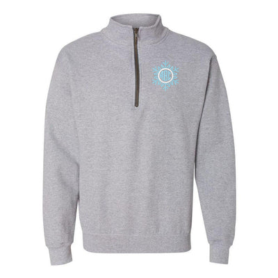 Monogrammed Snowflake Quarter Zip Sweatshirt - United Monograms