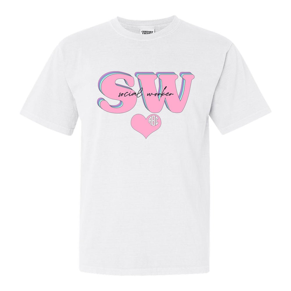 Monogrammed 'Social Worker' T-Shirt - United Monograms