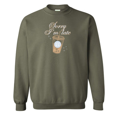 Monogrammed 'Sorry I'm Late' Crewneck Sweatshirt - United Monograms