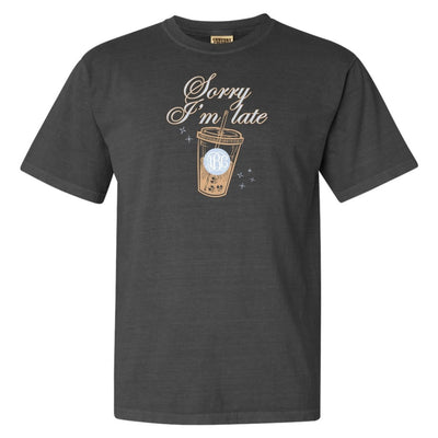 Monogrammed 'Sorry I'm Late' T-Shirt - United Monograms