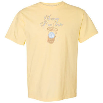 Monogrammed 'Sorry I'm Late' T-Shirt - United Monograms