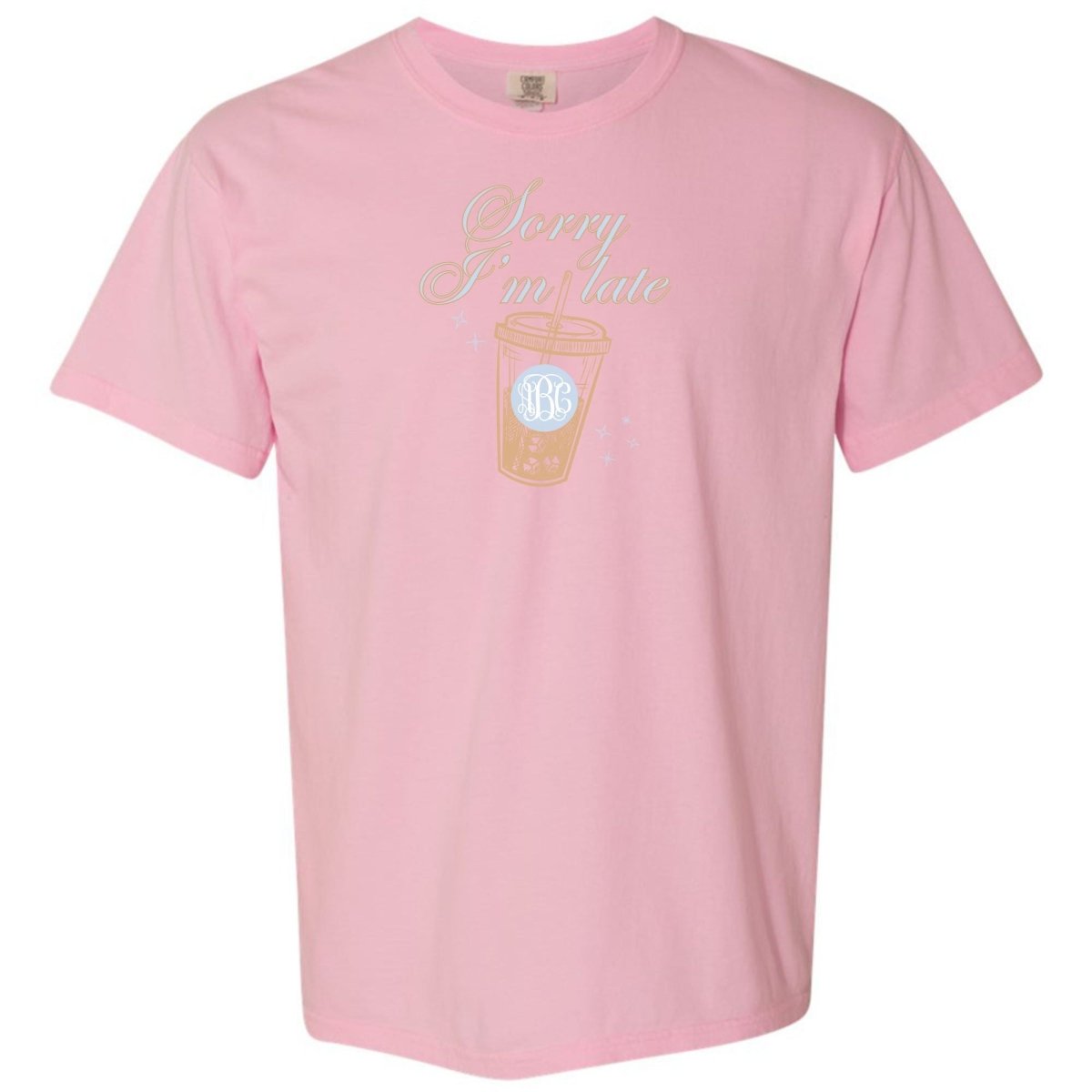 Monogrammed 'Sorry I'm Late' T-Shirt - United Monograms