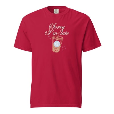 Monogrammed 'Sorry I'm Late' T-Shirt - United Monograms