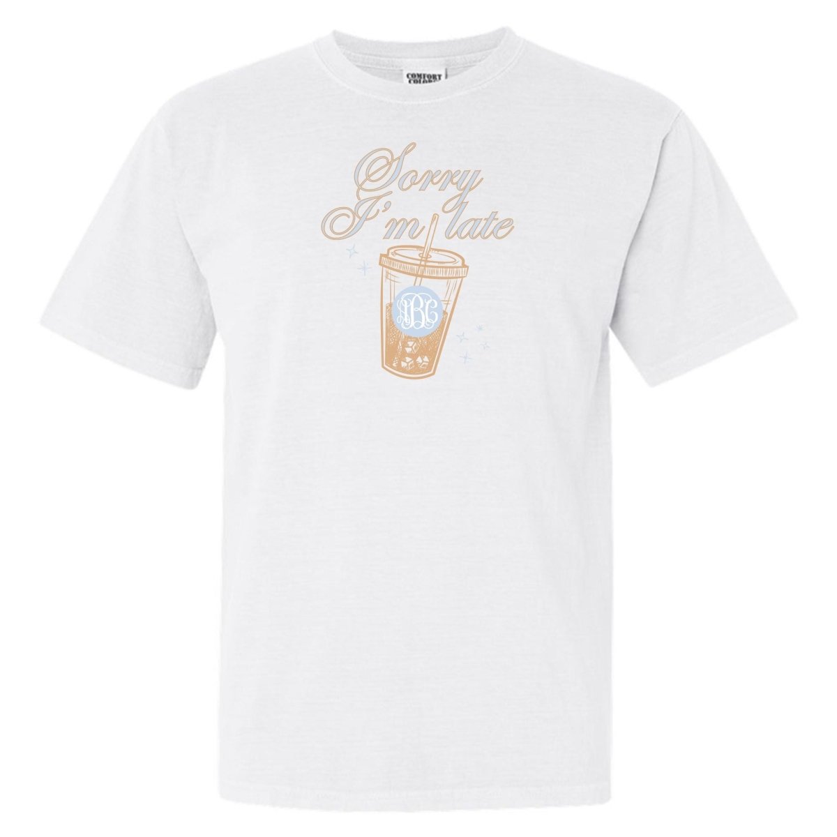 Monogrammed 'Sorry I'm Late' T-Shirt - United Monograms