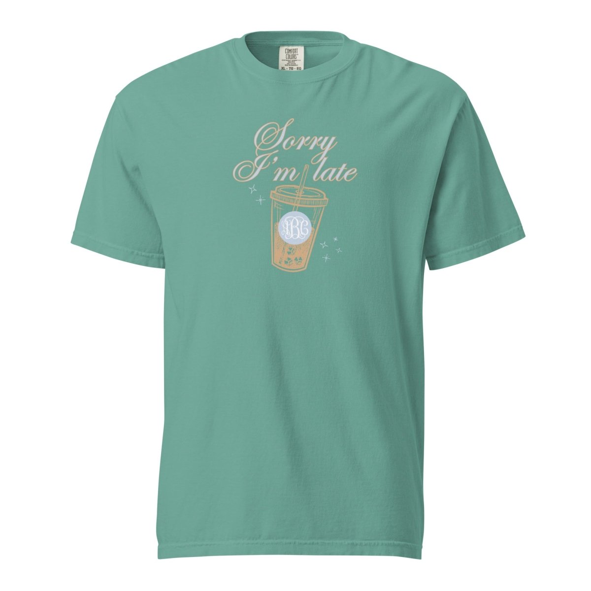 Monogrammed 'Sorry I'm Late' T-Shirt - United Monograms