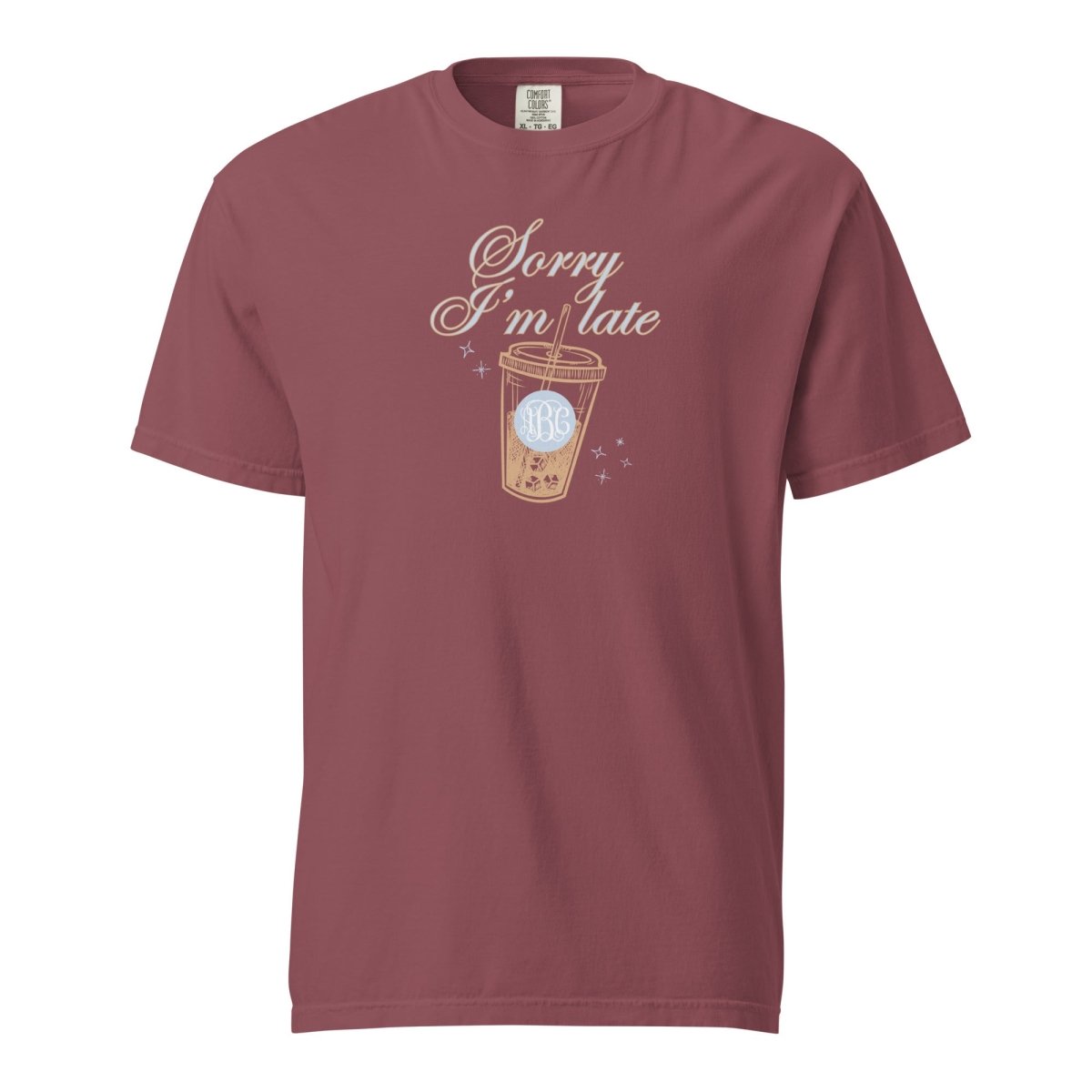 Monogrammed 'Sorry I'm Late' T-Shirt - United Monograms