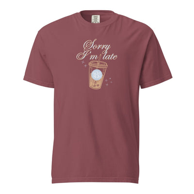Monogrammed 'Sorry I'm Late' T-Shirt - United Monograms