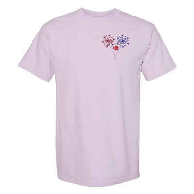 Monogrammed Sparklers Embroidered Comfort Colors T-Shirt - United Monograms