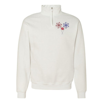 Monogrammed Sparklers Quarter Zip Sweatshirt - United Monograms