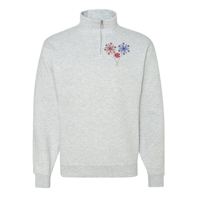 Monogrammed Sparklers Quarter Zip Sweatshirt - United Monograms