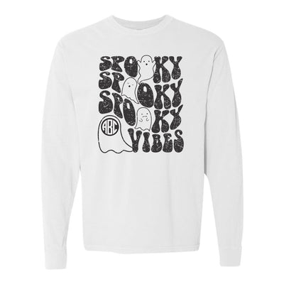 Monogrammed 'Spooky Vibes' Long Sleeve T-Shirt - United Monograms
