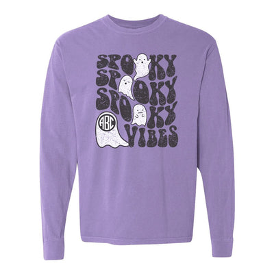 Monogrammed 'Spooky Vibes' Long Sleeve T-Shirt - United Monograms