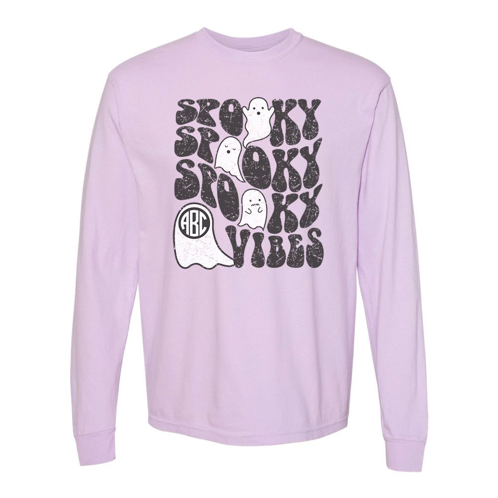 Monogrammed 'Spooky Vibes' Long Sleeve T-Shirt - United Monograms