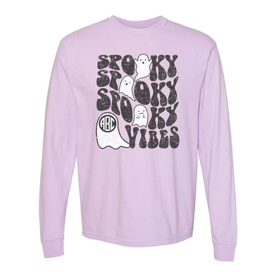 Monogrammed 'Spooky Vibes' Long Sleeve T-Shirt - United Monograms
